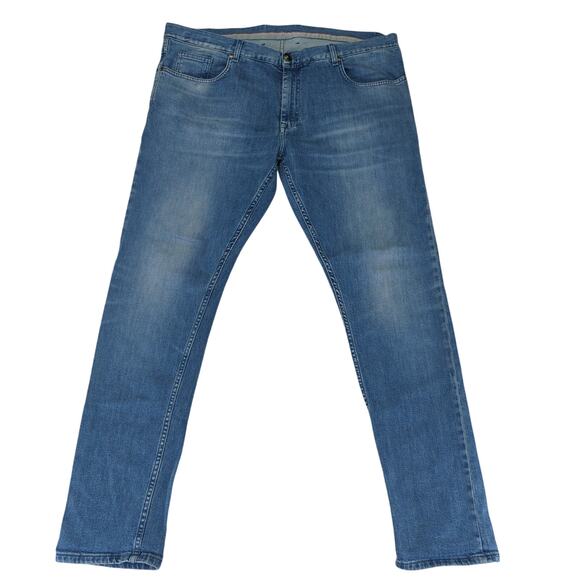 Isaia Napoli Slim Basic Zip Jeans Selvedge DSZ001 Men's Size 42R Cotton Stretch - Picture 1 of 9